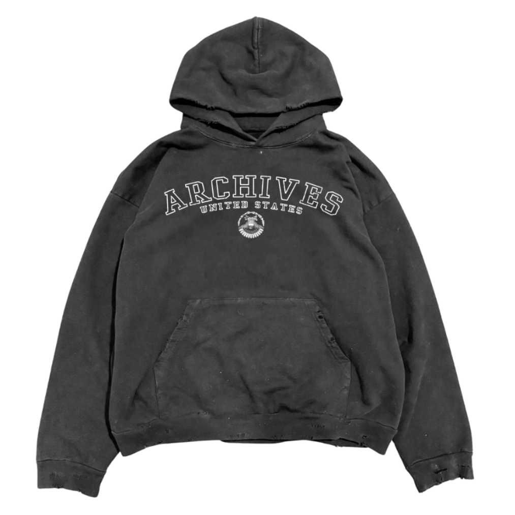 UNIVERSITY, garment dyed hoodie