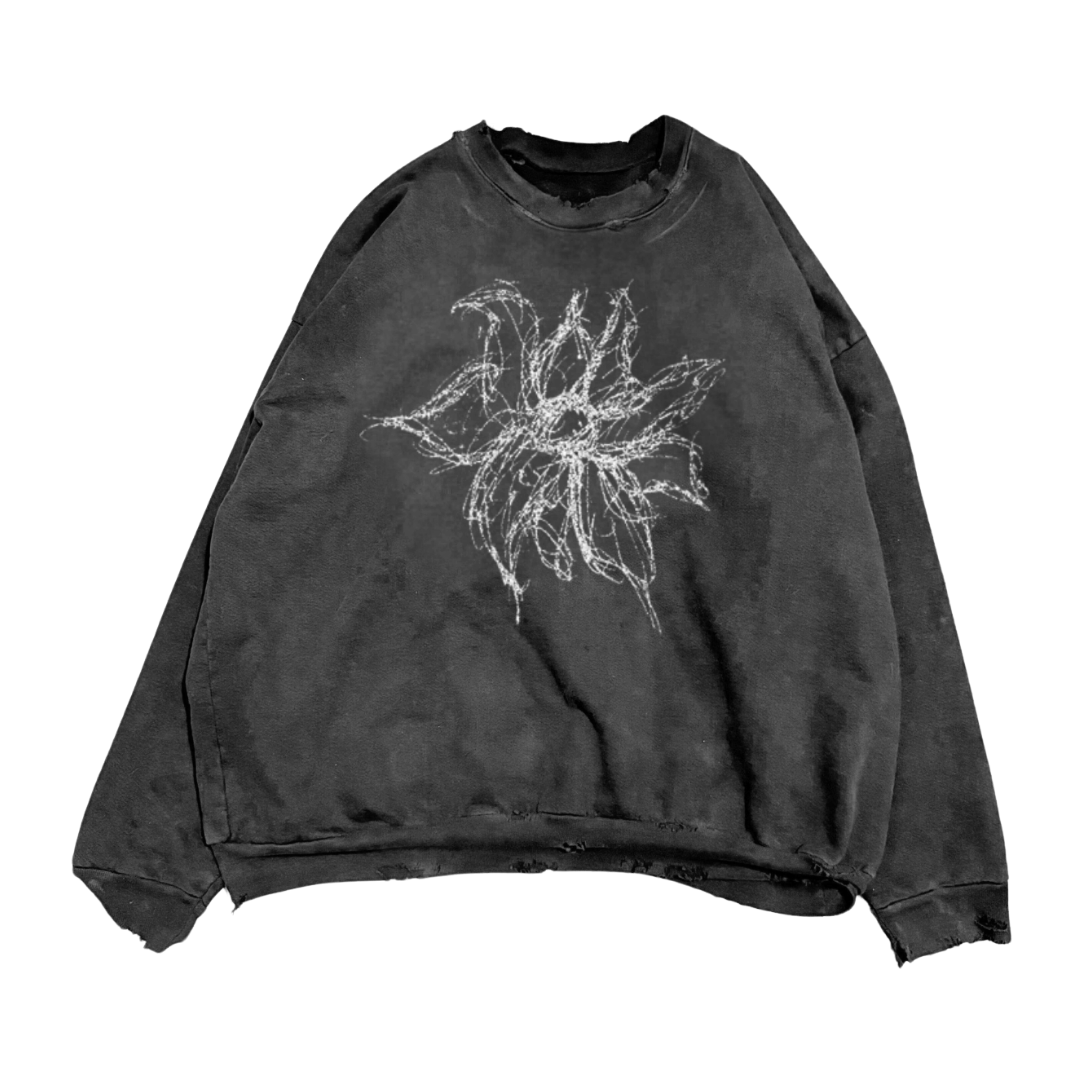 FLOWER, garment dyed sweatshirt