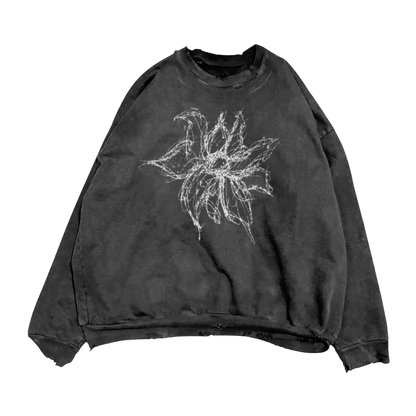 FLOWER, garment dyed sweatshirt