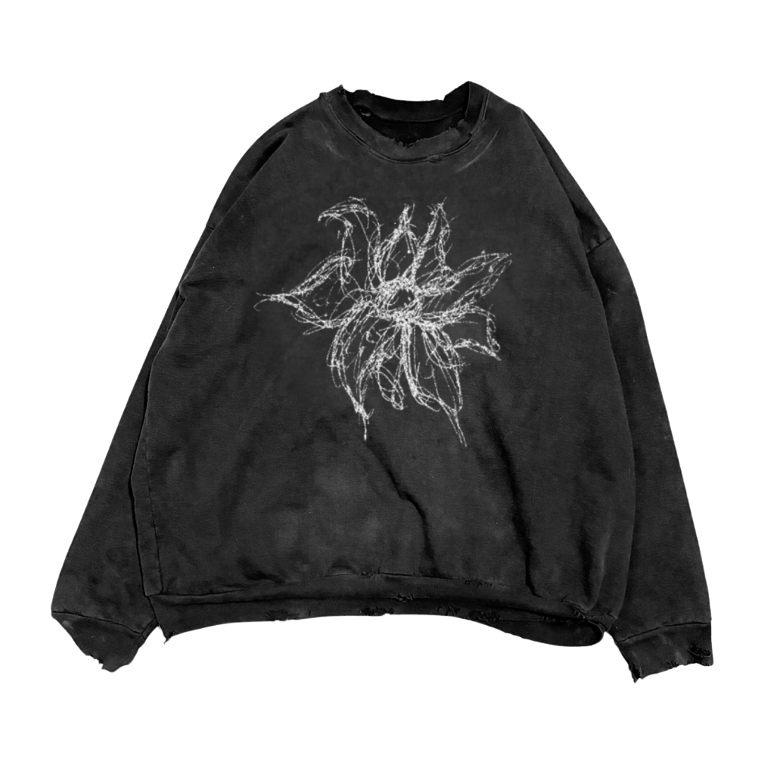 FLOWER, garment dyed sweatshirt