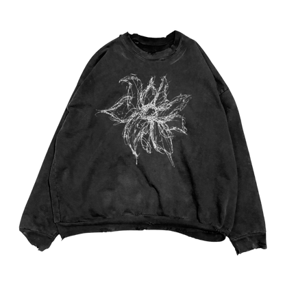 FLOWER, garment dyed sweatshirt
