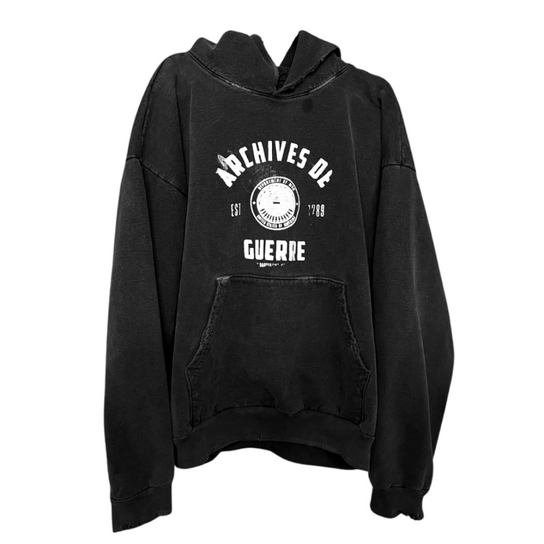 DEPARTMENT OF WAR, garment dyed hoodie